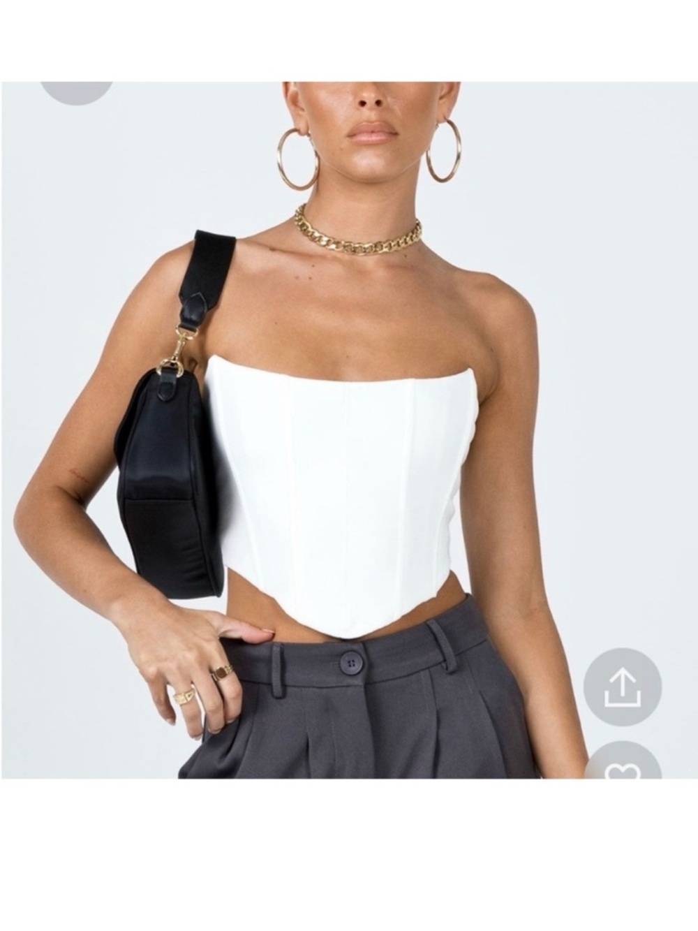 Princess Polly White Strapless Corset Top